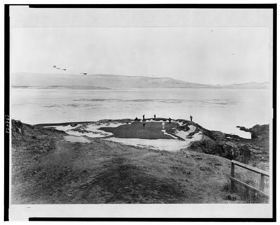 Vintage photo of the 7th hole at Pebble Beach Golf Links